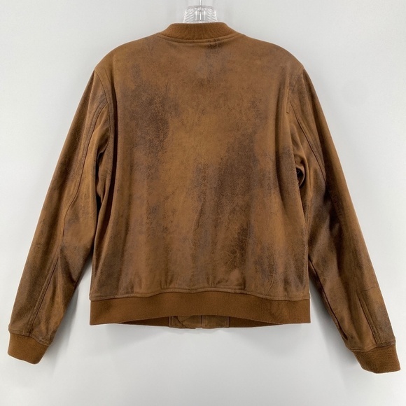 Dex Jacket Woman's Size Medium Distressed Faux Leather Long Sleeve Full Zip - Picture 9 of 15